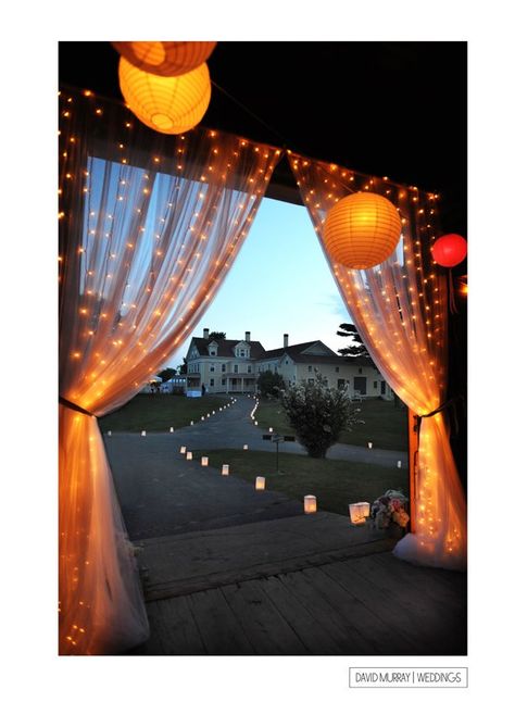 Garage Party, Barn Parties, Wedding Journal, Wedding Barn, Curtain Lights, Graduation Party Decor, Trendy Wedding, Backyard Wedding, Farm Wedding