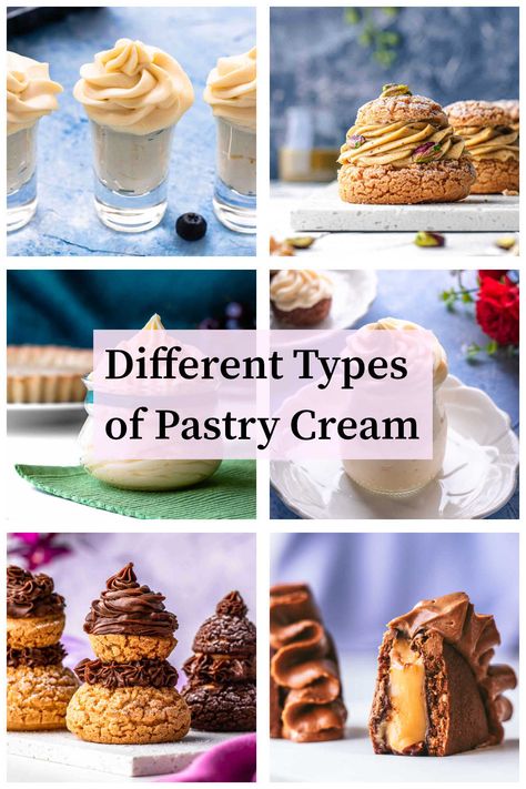 Cream Pastries, Different Pastry Creams, Cream Puff Cream Filling, Pastry Cream Without Cornstarch, Cream Puffs Filling, Flavored Pastry Cream, Cream Puff Fillings, Cream Filling For Cream Puffs, Cream Puff Filling Recipe