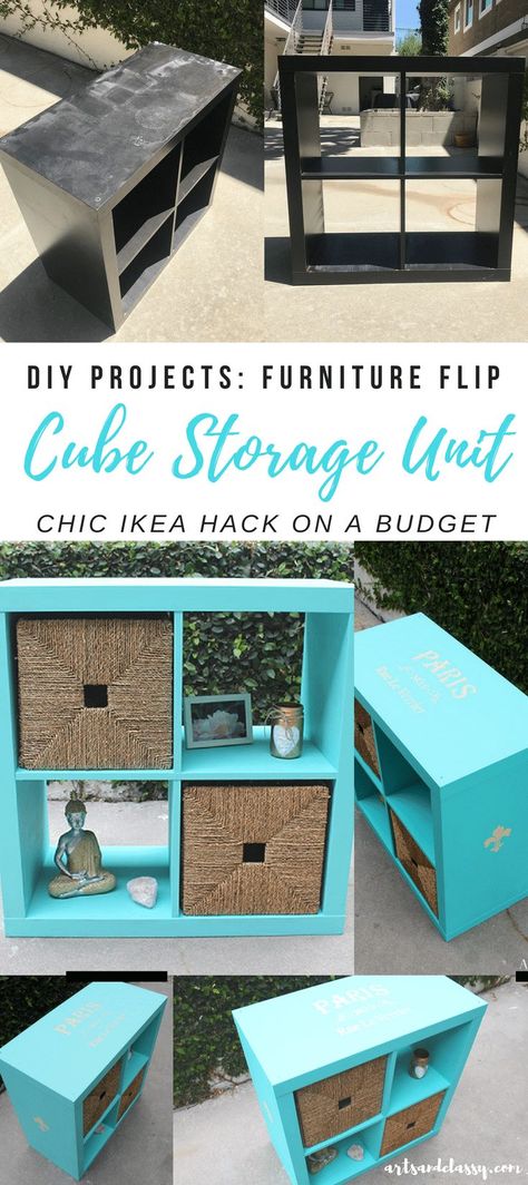 If you have been following the blog for awhile now, you know how much I love a free furniture find! Especially when it is fun like an Ikea hack. Those a... Ikea Cube Storage, Ikea Cube, Shelving Unit Bedroom, Ikea Cubes, Ikea Kids Room, Nice Furniture, Cube Storage Unit, Bedroom Furniture Makeover, Furniture Flip