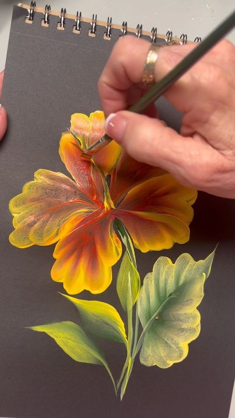 Donna Dewberry (Official) on Reels | sped up 8282 · Cupid – Twin Ver. (FIFTY FIFTY) – Sped Up Version Hibiscus Flower Acrylic Painting, Donna Dewberry Painting Tutorials, Hibiscus Painting, Donna Dewberry Painting, Donna Dewberry, Painting Flowers Tutorial, Black Paper Drawing, Fabric Paint Designs, Flowers Tutorial