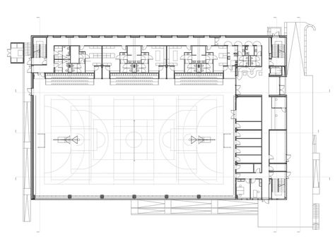 Sport Hall Design, Sports Hall Design, Sports Hall Architecture, Sport Hall Architecture, Sport Plan, Gymnasium Architecture, Sports Architecture, Sports Facility Architecture, School Hall