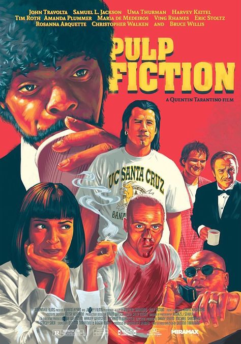 Pulp Fiction by Paul Gates - Home of the Alternative Movie Poster -AMP- Pulp Fiction 1994, Pulp Fiction Movie, Quentin Tarantino Films, Film Cult, Vintage Films, Quentin Tarantino Movies, Movie Synopsis, Tarantino Films, Filmy Vintage