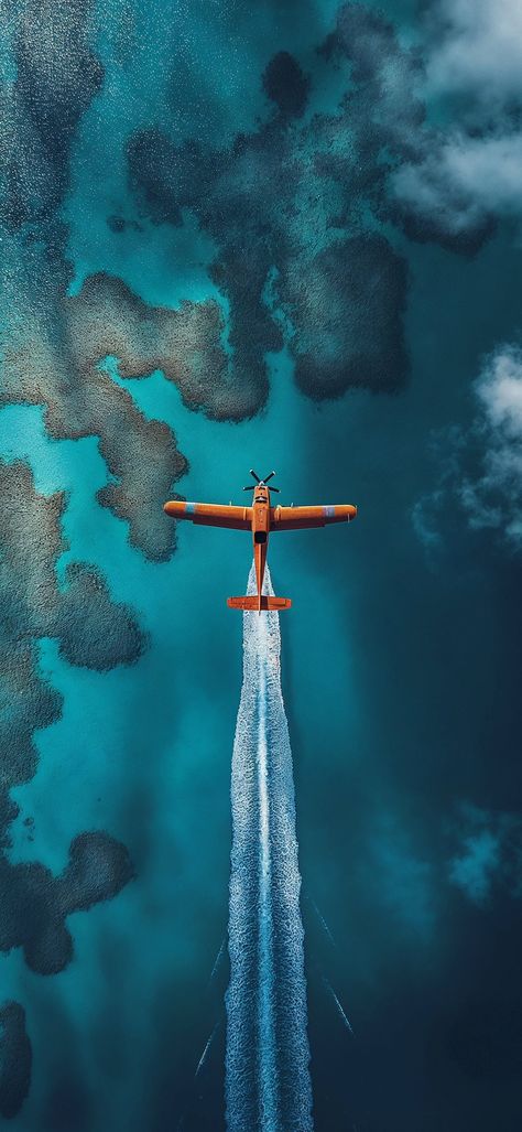 Travel Mobile Wallpaper, Ocean Wallpaper Iphone, Plane Wallpaper, Art Amour, Sea Plane, Airplane Wallpaper, Oneplus Wallpapers, Airplane Flying, Adventure Aesthetic