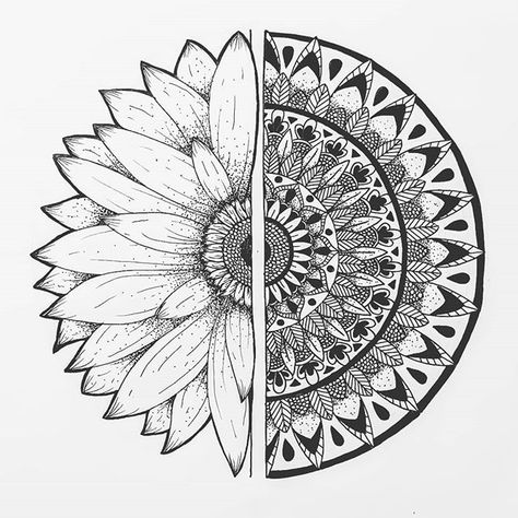 Finally finished! This is my take on a sunflower mandala 🌻❤️ . . . . . . #art #bestmandala #artist #mandala #mandalaart #mandalaartist… Tattoo Design Ideas For Women, Mandala Arm Tattoo, Simple Mandala Tattoo, Mandala Effect, Sunflower Mandala, Kunst Tattoos, Simple Mandala, Mandala Design Pattern, Mandala Tattoo Design