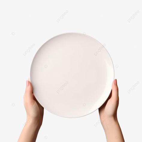 female hands holding an empty white plate on a gray surface with christmas branches dinner plate t Holding Plate Reference, Plate Png, Christmas Branches, Female Hands, Hands Holding, White Plate, Transparent Image, White Plates, Serving Plates