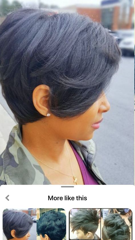 Growing Out A Pixie Black Women, Stacked Bob Haircut Black Women, Pixie Bob Haircut Black Women, Short Bob Cuts For Black Women, Pixie 2023, Layered Bob Hairstyles For Black Women, Sharp Haircut, Natural Hair Bob Cut, Long Relaxed Hair