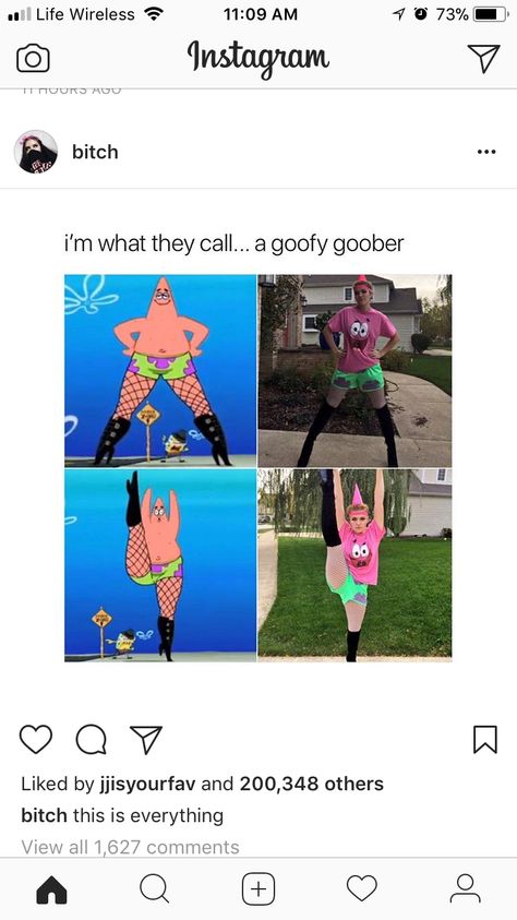 GOOFY GOOBER! Check out @alwaysatthefair on Instagram #patrickstar #halloweencostumes Meme/vine Day Spirit Week Outfits, Meme Day Outfits Spirit Week Funny, Spongebob Goofy Goober Costume, Meme Day Ideas Spirit Week, Goofy Goober Costume, Meme Day Outfits Spirit Week, Meme Costume, Goofy Goober, Spirit Week Outfits