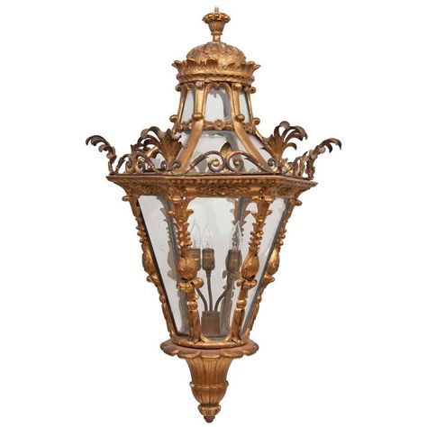 1stdibs Giltwood Late Baroque Italian Lantern Outside Lanterns, Big Lantern, House Of Anubis, Lamps Design, Modern Lanterns, Antique Lanterns, Italian Baroque, Wood Chandelier, Brass Lantern