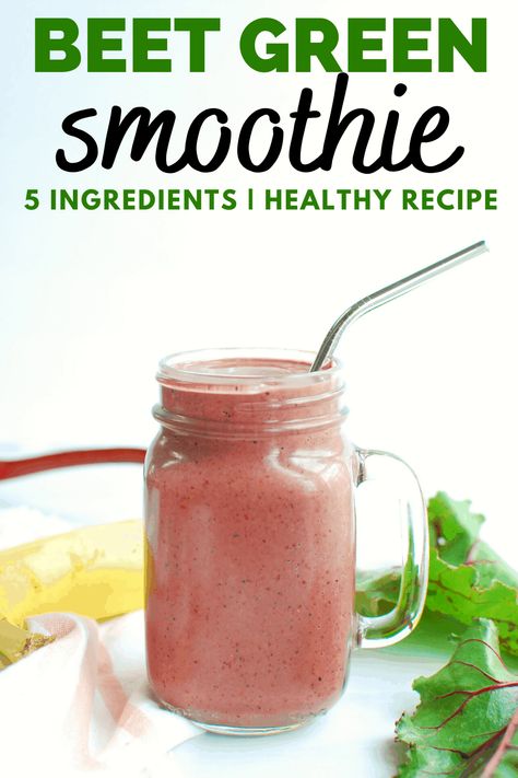 Beet Green Smoothie, Beet Greens Smoothie, Beet Tops Recipes, Beet Smoothie Recipes, Beets Smoothie, Beet Greens Recipe, Misfit Market, Metaboost Recipes, Beet Tops