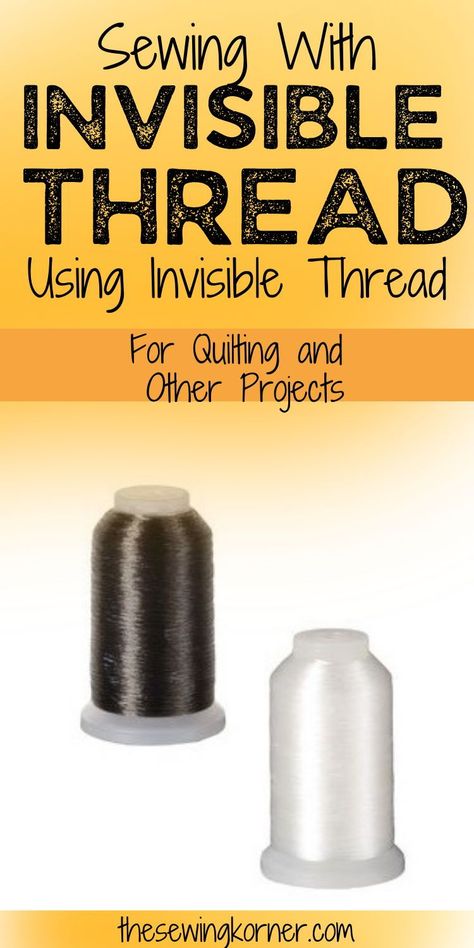 It can be tricky the first time you use it but is easy to learn, and when you use invisible thread for quilting and other projects, it gives those projects a very unique look. Machine Quilting Tutorial, An Invisible Thread, Sewing Area, Invisible Thread, Sewing Guide, Sewing Machine Quilting, Sewing Equipment, Sewing Lace, Fashion Sewing Tutorials