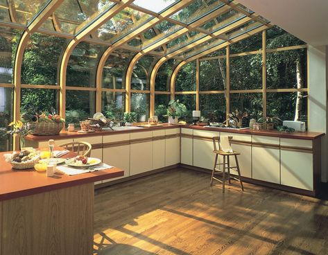 70s Pink Kitchen, Retro Sunroom, Kitchen Solarium, Solarium House, Solarium Kitchen, Kitchen Sunroom, Large Sunroom, Sunroom Kitchen, 70s House