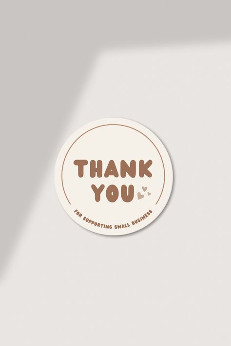 Thank You Stickers Aesthetic, Cute Thank You Cards For Small Business, Thank You Logo Design, Small Buissnes Aesthetic Logo, Crafty Logo Design, Logo Thank You, Sticker Thank You Design, Sticker Business Name Ideas, Stickers Thank You