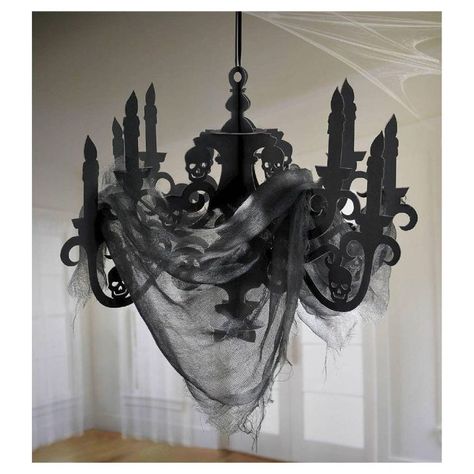 Candelabra Halloween, Gothic Dinner, Mansion Bathroom, Halloween Chandelier, Black Candelabra, Cheap Diy Halloween Decorations, Halloween Fest, Casa Halloween, Haunted House Party