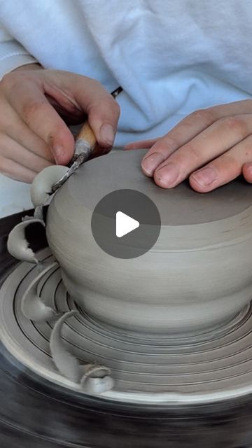 Clay & Canvas on Instagram: "I get asked about my trimming process so often in my comments 😊 i hope this explains to everyone how i use a simple clay batt to trim my pieces ! I find this best for trimming smaller pieces like coffee cups, mugs etc, anything bigger requires another technique 🤩 Let me know in the comments if you try this out yourself !
.
.
.
.
.
#artist #potter #creative #pottery #teaching #smallbusiness #new #potterythrowing #satisfying" Pottery Trimming, Clay Canvas, Creative Pottery, Pottery Projects, Thrown Pottery, Pottery Ideas, Coffee Cups, Let Me, Trim