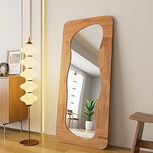 osemy 65" x 24" Full Length Mirror Wood Framed Full Body Mirror Rectangular Shatter-Proof Mirror Hanging/Leaning Wall Mounted Wooden Mirror for Bedroom Dressing Living Room Full Length Mirror Wood Frame, Mirror For Bedroom, Full Length Floor Mirror, Bedroom Dressing, Full Body Mirror, Mirror Hanging, Body Mirror, Wood Framed Mirror, Wooden Mirror