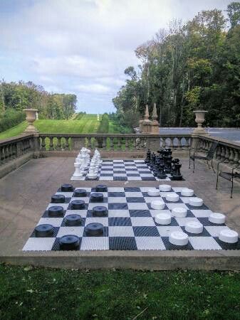 Chess Landscape, Outdoor Chess Board, Outdoor Checkers, Giant Checkers, Crane Estate, Giant Chess, Decor Inspiration Diy, Outside Games, Backyard Kids Play Area