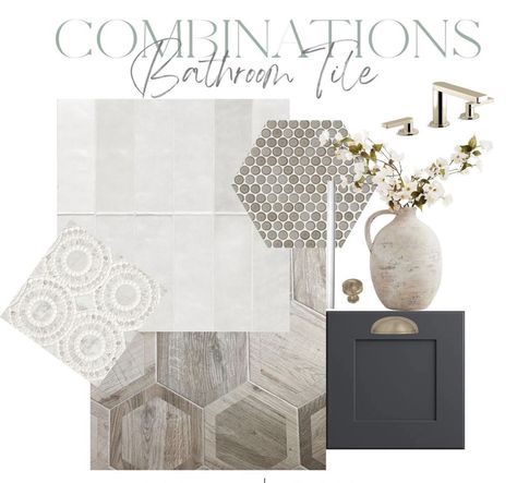 Bathroom Tile Combinations, Master Bath Shower Tile, Master Shower Tile, Bathroom Tiles Combination, Tile Combinations, Small Master Bath, Master Bath Tile, Guest Bathroom Design, Patterned Bathroom Tiles