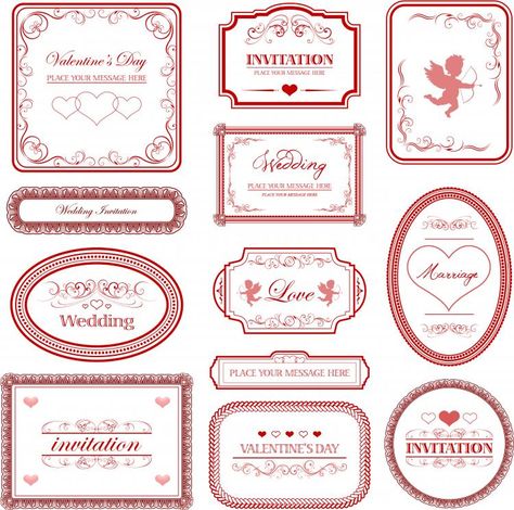 Border Vector, Papel Vintage, Valentines Patterns, Labels Printables Free, Love Pattern, Ornament Frame, Vintage Typography, Vintage Labels, Free Vector Graphics