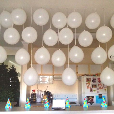 Balloon decor! Just hang balloons at varying heights with curling ribbon. Superhero Girls Birthday, Hanging Balloons, Lion Party, Organized Garage, Garage Party, Hall Decoration, Wedding Cocktail Party, Cell Phone Charms, Ribbon Decorations