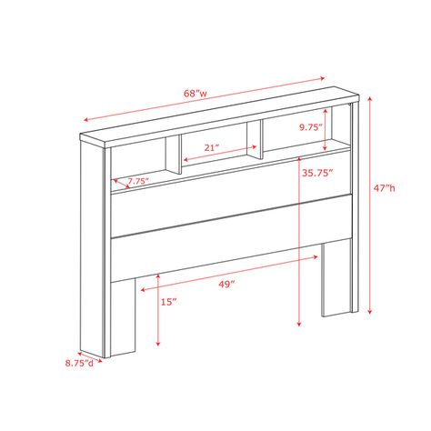 Headboard Plan, Unique Bookcase, Double Headboard, Bookshelf Headboard, Headboard Queen, Bookcase Diy, Black Headboard, Bookcase Headboard, White Headboard