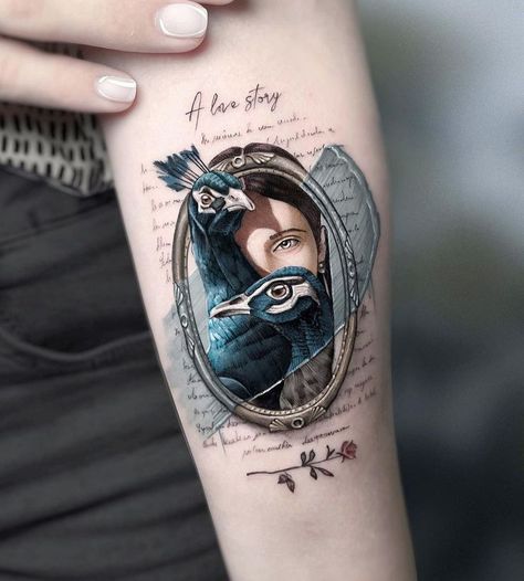 Kozo Tattoo, Mangas Tattoo, Artsy Tattoos, Peacock Tattoo, Tatuaje A Color, Incredible Tattoos, Painting Tattoo, Time Tattoos, Tattoos Gallery