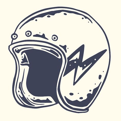 Helmet Illustration, Helmet Vector, Adv Motorcycle, Art Moto, Helmet Drawing, Motos Vintage, Helmet Motorcycle, Vintage Helmet, Helmet Logo