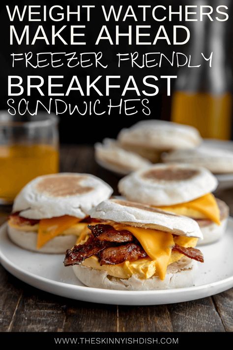 Mornings just got easier when you learn how to make these Make Ahead Freezer Friendly Breakfast Sandwiches! English Muffins loaded with an egg, cheese and topped with your favorite breakfast meat. You now have a quick, yummy, grab and go breakfast that’s so much more healthy AND budget friendly than the drive-thru! #makeahead #freezerfriendly #breakfastsandwich #ww Freezer Friendly Breakfast, English Muffins Sandwich, Spicy Sandwich, Easy Breakfast Sandwich, English Muffin Recipes, Homemade English Muffins, Breakfast Sandwich Recipes, Breakfast Meat, Make Ahead Breakfast Sandwich