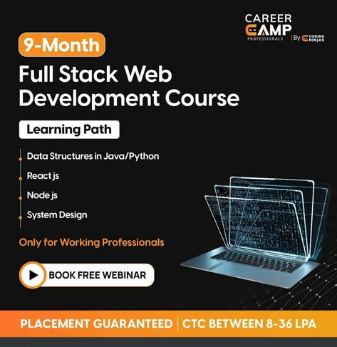 Software Development Creative Ads, Full Stack Development, Web Development Course, Creative Post, Social Media Branding Design, Media Branding, Data Structures, Free Webinar, Social Media Branding