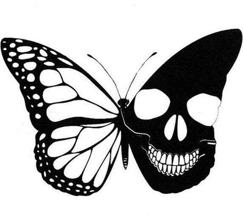 Photo | Skulls: ift.tt/2mzTTEt | emo-boyz-r- soo-fkin-hott | Flickr Skull Butterfly Tattoo, Butterfly Tattoo Stencil, Butterfly Skull, Skull Butterfly, Butterfly Tattoos, Butterflies Svg, Tattoo Stencil, Butterfly Drawing, A Skull