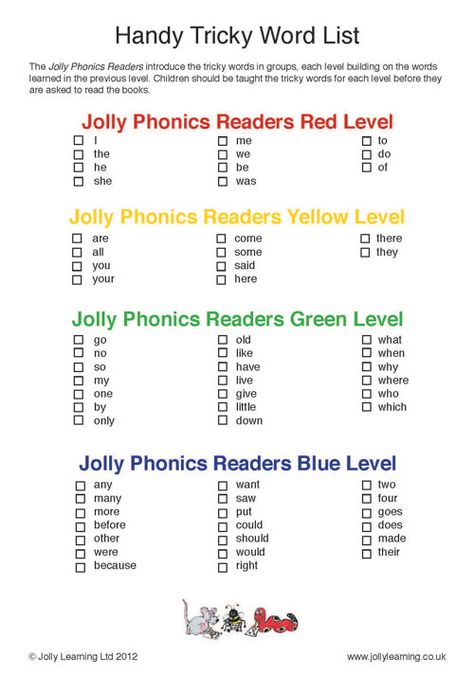 Handy Tricky Word List « « Jolly Learning Jolly Learning Jolly Phonics Tricky Words, Jolly Phonics Activities, Phonics Readers, Learning Phonics, Phonics Books, Tricky Words, Phonics Rules, Phonics Sounds, English Phonics