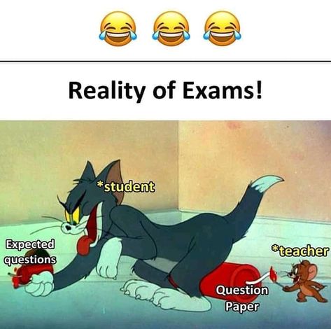 So accurate 🤣🤣 Minion Humour, Tom And Jerry Funny, Tom And Jerry Memes, Funny Cartoon Memes, Exams Funny, Very Funny Memes, Exam Quotes Funny, School Quotes Funny, E Dawn