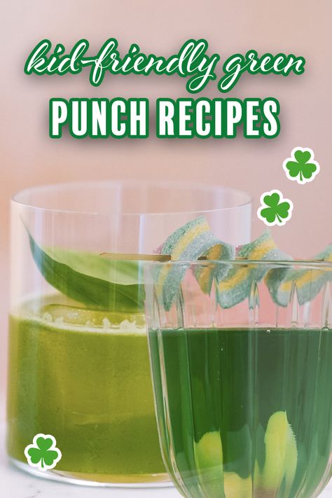 We've rounded up our favorite green punch recipes for St. Patrick's Day! Each recipe is kid-friendly with adult versions as well. Happy St. Patrick's Day from @madebykidsco #stpatricksday #greenpunch #punchrecipes #kidscooking #kidsrecipes #stpatricksdayparty #madebykidsco #greenpunch #greenpunchrecipe Pond Punch Recipe Green, St Patrick’s Day Punch, Green Punch Recipe For Kids, Green Punch For Kids, Pond Punch Recipe, Green Punch Recipes Non Alcoholic, Green Punch Recipe, Green Punch Recipes, Punch Recipes For Kids