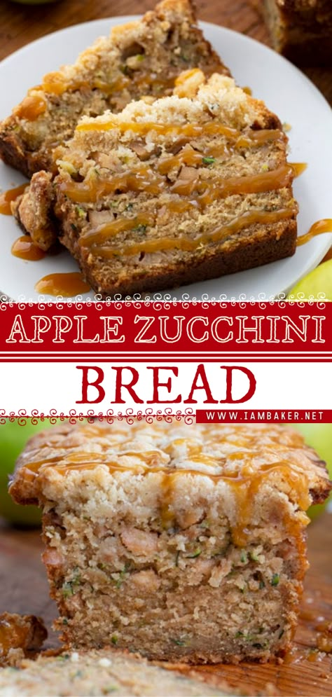 Zucchini Bread Machine Recipes, Orange Zucchini Bread, Easy Zuchinis Bread Recipe, Apple Zucchini, Zucchini Bread Recipes With Applesauce, Peanut Butter Zucchini Bread, Zucchini Apple Bread, Zucchini Bread With Apples, Apple Zucchini Recipes