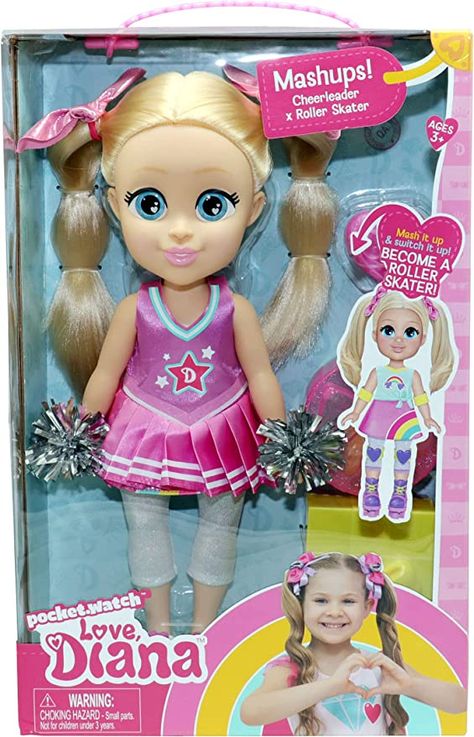 Love, Diana 919622.002 13" Mash Up Cheerleader/Rollerskater, Mixed Colours #LoveDiana #Mashup #Cheerleader #Rollerskater #mixedcolors #youtube #doll Brand Love, Diana Age Range (Description) Child Material Plastic Color Mixed Colours Educational Objective Pretend Play About this item Diana from the hit Youtube channel, Kids Diana Show has fans all over the world! Her Pretend play, catchy music videos and toy unboxings have been watched over 85+ Billion times ‘Play It, Be It’! Toys perfect for an Cute Roller Skates, Frozen Birthday Theme, Roller Skaters, Barbie Birthday Party, Funny Cartoons Jokes, Kindergarten Math Activities, Reversible Dress, Barbie Birthday, Elbow Pads