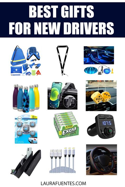 The BEST Teen Boy Gift Ideas for New Drivers | Laura Fuentes Gifts For New Drivers Guys, Boys 16th Birthday Gift Ideas, New Driver Gift Basket, 16th Birthday Gifts For Boys, Teen Boy Gift Ideas, Boy Gift Ideas, List Of Gift Ideas, Boy 16th Birthday, Gifts For New Drivers