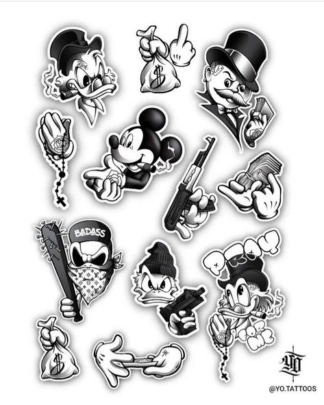 Pin on cartoon Acab Tattoo, Mickey Mouse Tattoo, Chicano Tattoos Sleeve, Tattoo Lettering Design, Mouse Tattoos, Cool Tattoo Drawings, Gangsta Tattoos, Money Tattoo, Chicano Style Tattoo