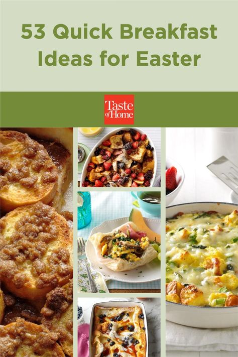 53 Quick Breakfast Ideas for Easter Breakfast Ideas For Easter Sunday Brunch, Easter Breakfast Ideas Brunch Casserole, Easter Breakfast Pancakes, Overnight Easter Breakfast, Easter Dinner Decorations, Easter Pancakes Breakfast Kids, Baked Omelet, Ibs Friendly Food, Lime Quinoa