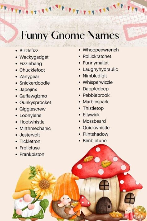 Bring humor to your D&D campaign with these funny gnome names for your characters! From clever puns to quirky monikers, these names will add a touch of whimsy to your adventure. Click to find the perfect name for your gnome. Gnome Names, Funny Gnomes, Creative Toys, Kid Projects, Quotes About Motherhood, Mommy Blog, Christian Parenting, Mom Bloggers, Toy Organization