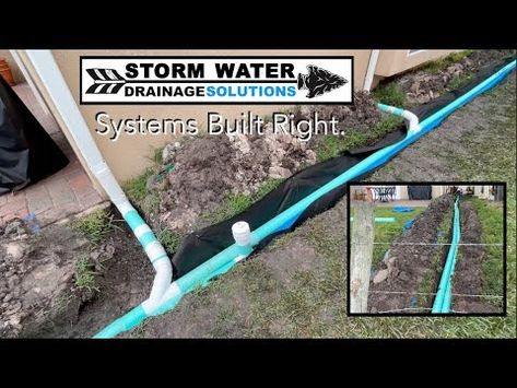 How To Build A French Drain - Yard Drainage - Dual Pipe Roof Runoff System - YouTube Yard Drainage, Backyard Dreams, French Drain, Dream Backyard, Clean Up, How To Build, Drain, Building A House, Roof