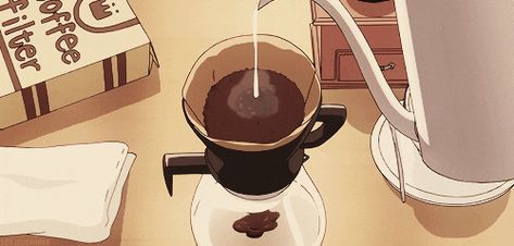 Student Animation, Studying Gif, Gif Café, Anime Coffee, The Garden Of Words, Gif Background, Coffee Gif, Coffee Shop Aesthetic, Banner Gif