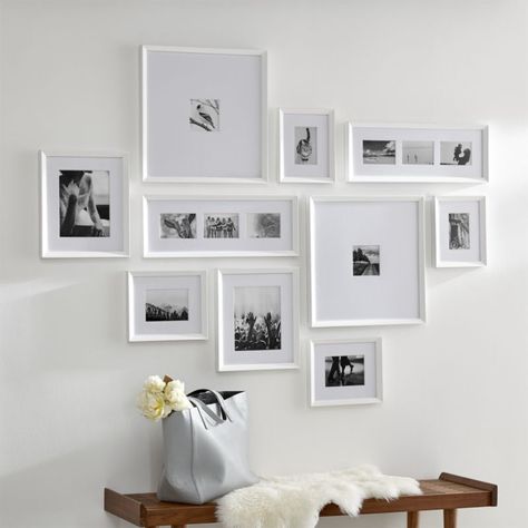 Icon 11x11 White Picture Frame Photo Wall White Frames, White Photo Frame Wall, Picture Frame Inspiration, Cute Picture Frames, Unique Picture Frames, A Frame Cabins, Deco House, Picture Frame Crafts, Gallery Wall Layout