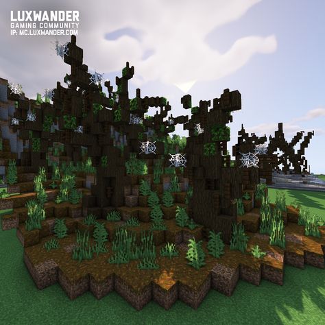 Congratulations to cutie_13579, TheLordCthulhu, D_Kw, and ThatBariGal for winning this week's Terraforming Build Competition! The theme was dark forest! Creepy Tree Minecraft, Spooky Tree Minecraft, Minecraft Custom Dark Oak Tree, Minecraft Scary Ideas, Dark Forest Minecraft, Minecraft Terraforming Ideas, Minecraft Dark House, Minecraft Forest Ideas, Minecraft Dark Fantasy Builds