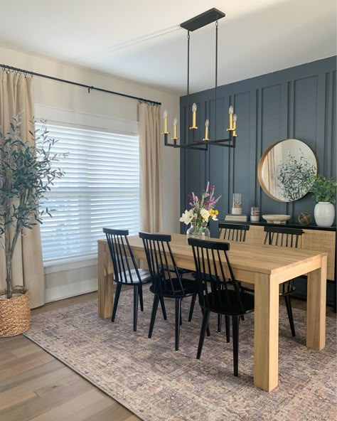 Striped Accent Walls, Striped Accent Wall, Dining Room Accents, Room Accent Wall, Dining Room Remodel, Diy Dining Room, Dinning Room Design, Moody Blues, The Dining Room