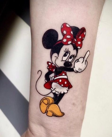 Mickey Mouse Tattoo Design, Minnie Mouse Tattoos, Disney Tattoos Mickey, Mickey Tattoos, Minnie Mouse Tattoo, Mickey And Minnie Tattoos, Minnie Tattoo, Mickey Tattoo, Mouse Tattoo