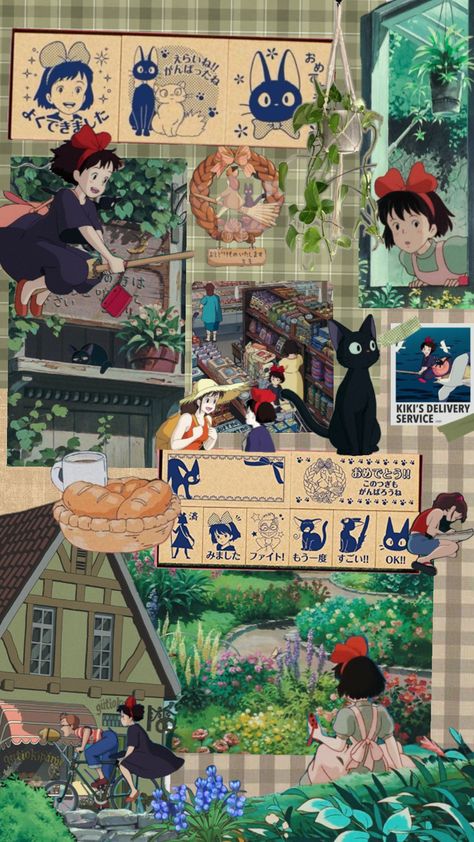 Kiki’s delivery service #ghibliaesthetic #ghiblimovie #ghiblimovies #kikisdeliveryservice #greeneryaesthetic #green Gigi Kiki’s Delivery Service Wallpaper, Kiki's Delivery Service Art, Kiki Core, Kiki's Delivery Service Aesthetic, Kikis Delivery Service Wallpapers, Kiki's Delivery Service Wallpaper, Kikis Delivery Service, Kikis Delivery Service Fanart, Kikis Delivery Service Aesthetic