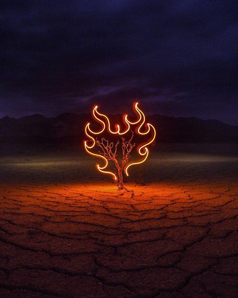 By @DARIUSTWIN on Instagram: ““Draw with light” - a burning bush ✍️💫 #dtnightwriter #nightwriter #lightpainting #lightpaintingtools #deathvalley” City Burning Art, Burning Bush Painting, Gaming Cafe, Light Painting Tools, Burning Bush Bible, Burning Church, Ideas Portadas, The Burning Bush, Surfer Print