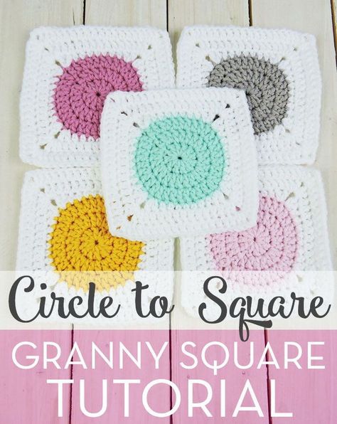 Classic Granny Square, Motifs Granny Square, Granny Square Tutorial, Granny Square Crochet Patterns Free, Crochet Circles, Crochet Granny Square, Crochet Square Patterns, Granny Squares Pattern, Crochet Motifs