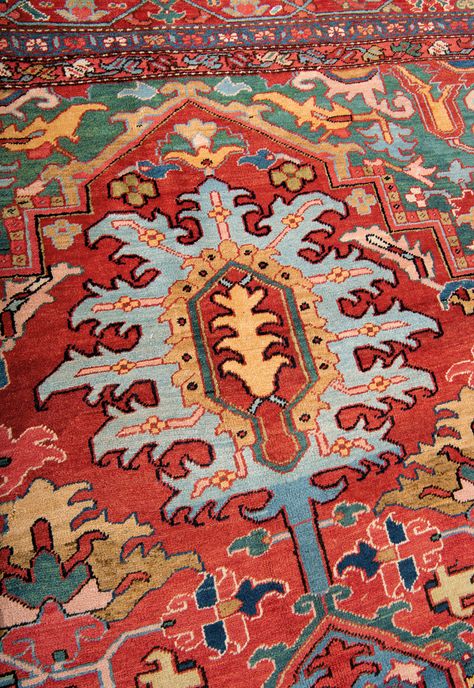 A HERIZ CARPET Heriz Carpet, Persian Rug Designs, Persian Motifs, Rug Designs, Antique Carpets, North Africa, Indian Art, North West, Persian Rug