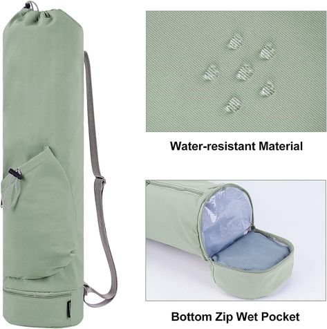 Amazon.com : sportsnew Yoga Mat Bag with Water Bottle Pocket and Bottom Wet Pocket, Exercise Yoga Mat Carrier Multi-Functional Storage Bag, Green : Sports & Outdoors Bag With Water Bottle Pocket, Sports Storage, Yoga Mat Storage, Yoga Mat Carrier, Green Sports, Exercise Yoga, Yoga Mat Bag, Outdoor Gym, Mat Bag