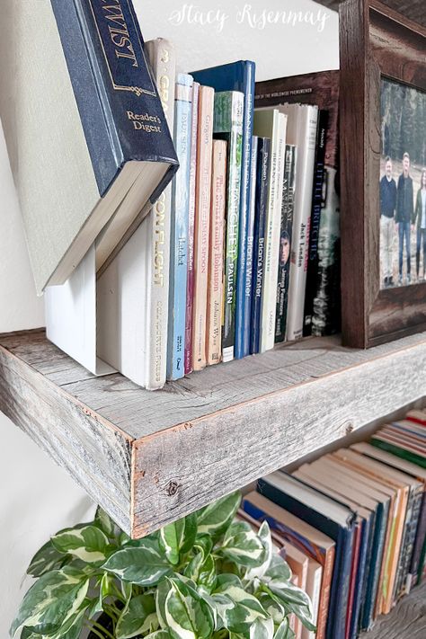 Diy Book End Ideas, Book End Ideas, Diy Book End, Library Landing, Bookends Diy, Diy Bookends, Stairs Landing, Hidden Book, Top Of The Stairs